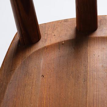 Axel Einar Hjorth, a set of six stained pine "Utö" chairs, Nordiska Kompaniet, Sweden, 1930s.