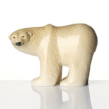 Lisa Larson, figurines 2 pcs, stoneware, polar bear from the Skansen series, and Pelle from Larson's children.