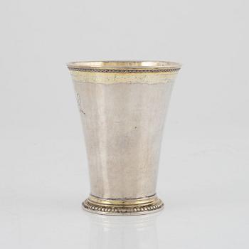 A Swedish Parcel-Gilt Silver Beaker, mark of Gustaf Stafhell, Stockholm 1732.