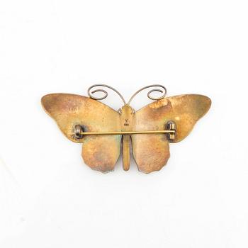 Brosch silver och emalj.