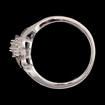 RING, 10K guld/sterling silver och diamanter ca 0.20 ct.