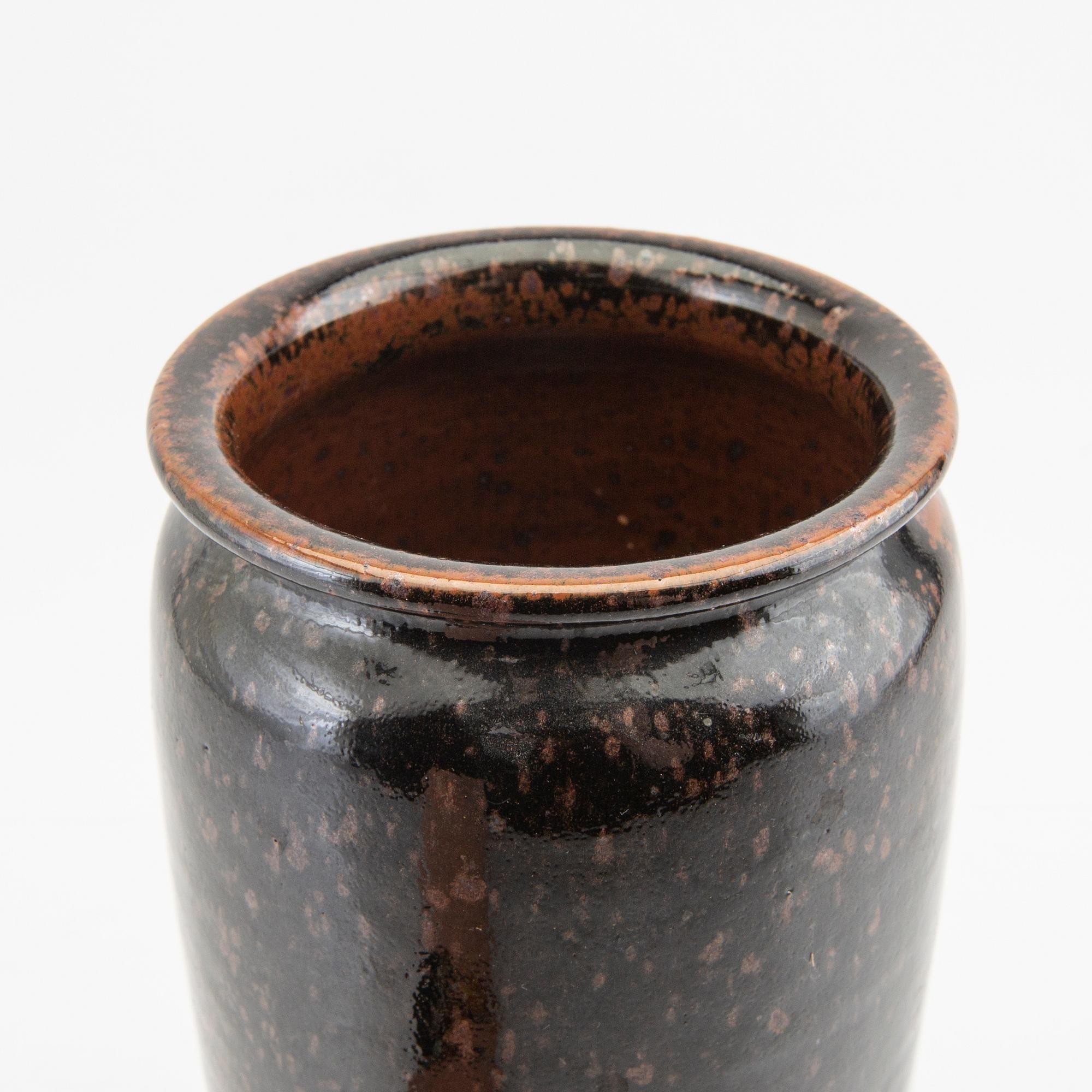 Bo Scullman, a signed stoneware vase.