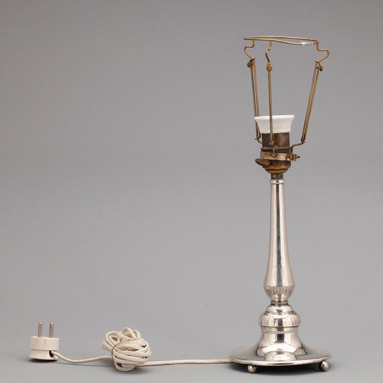 BORDSLAMPA, silver, CG Hallberg, Stockholm 1930.