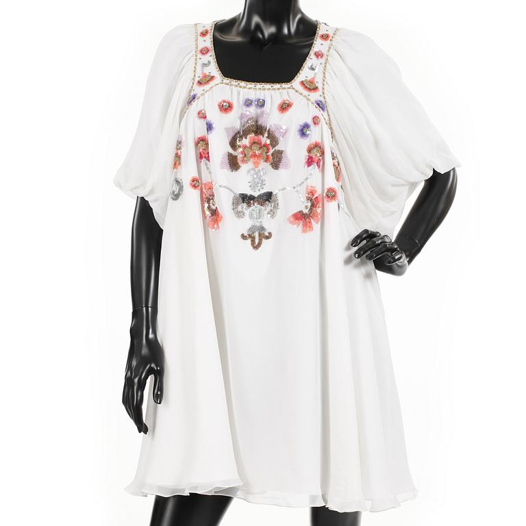 MATTHEW WILLIAMSON, a white silk tunic.