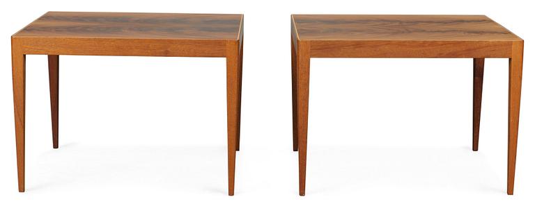 A pair of Josef Frank mahogany tables, Firma Svenskt Tenn.