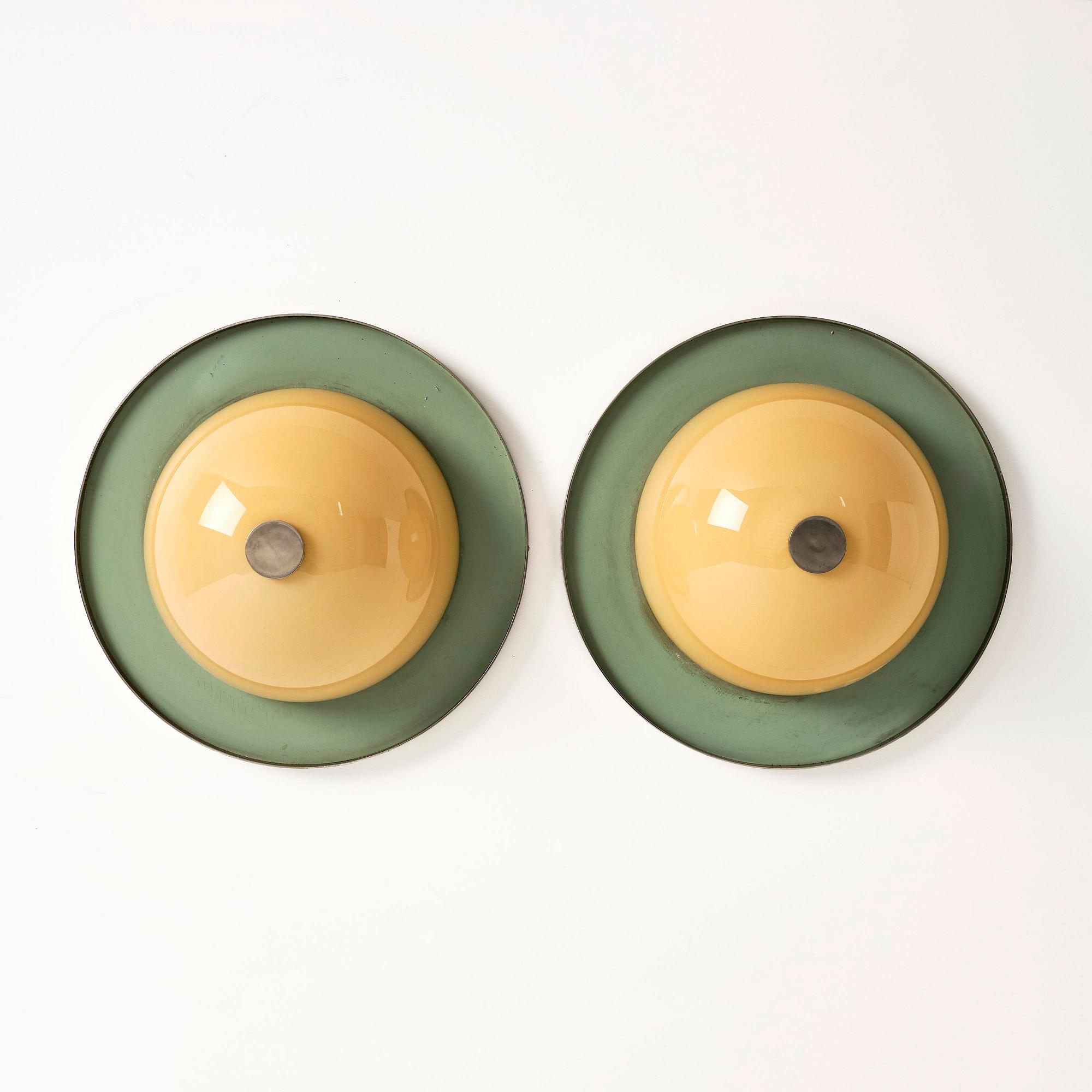 Erik Tidstrand, a pair of ceiling lamps model "29423", Nordiska Kompaniet, 1930s-40s.