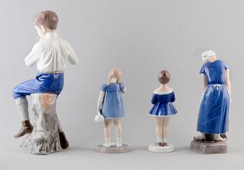 FIGURER, 4 st, porslin, Bing & Gröndahl.