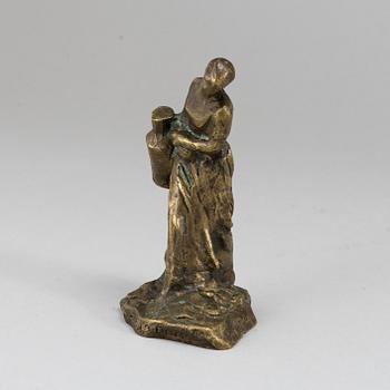 JULES AIMÉ DALOU, skulptur. Sign. Gjutarstämpel. Brons. Höjd 11 cm.