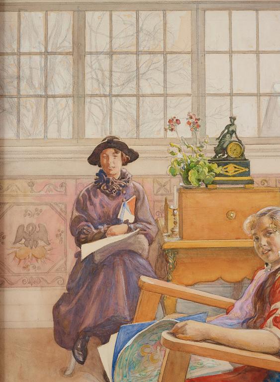 Carl Larsson, "Hattprovningen".