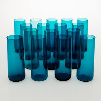 NANNY STILL A Set of 16 Harlekiini Glasses by Riihimäen lasi Oy, 1950-60s.