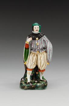 FIGURIN med VAS, porslin. Ryssland, 1800-tal. Troligen Popov, omärkt.