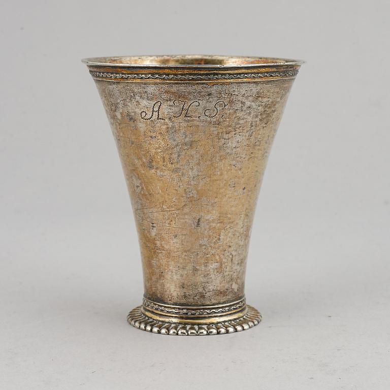 A swedish silver beaker, Gustaf Henning, Stockholm 1747.