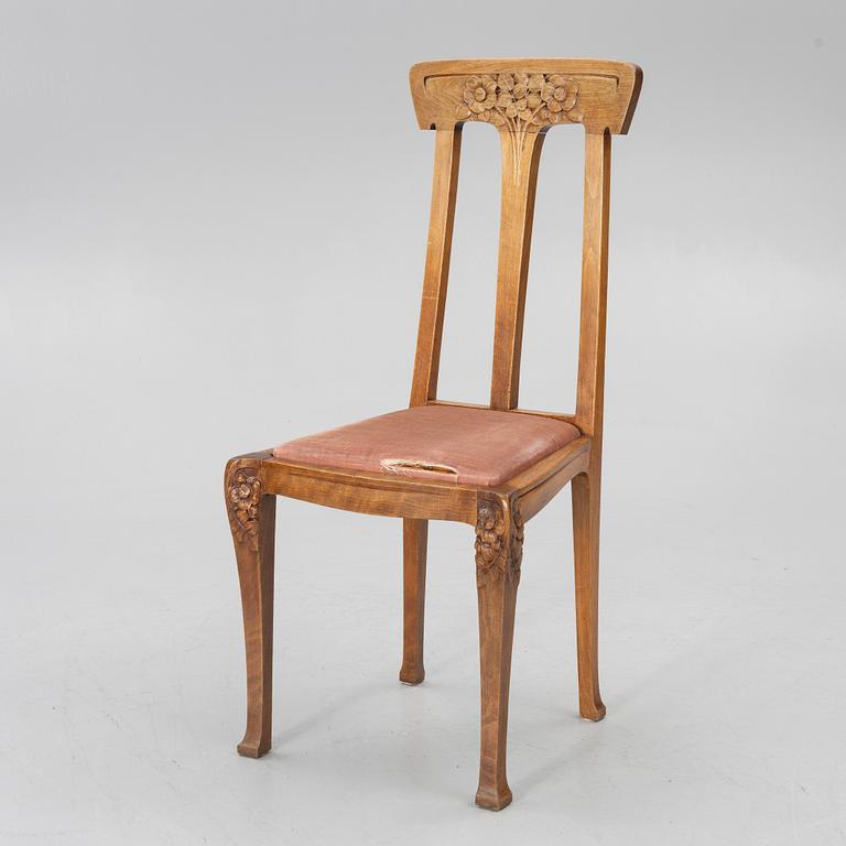 An Art Nouveau desk and chair, early 20th century.