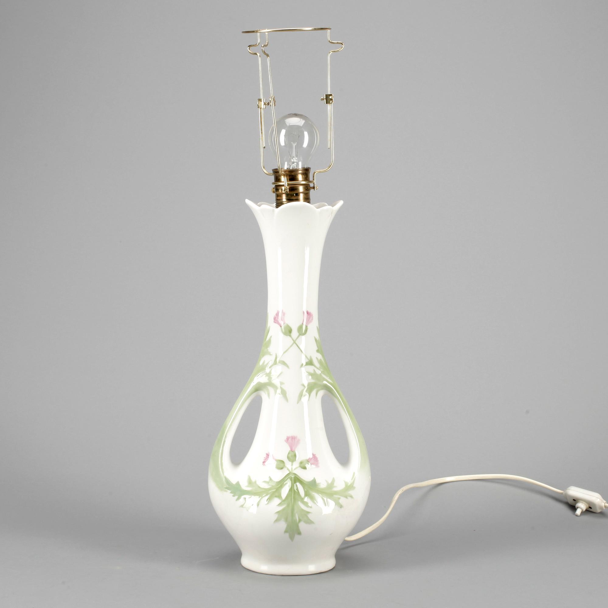 BORDSLAMPA, Porslin, jugend, Rörstrand, 1900-talets första hälft.