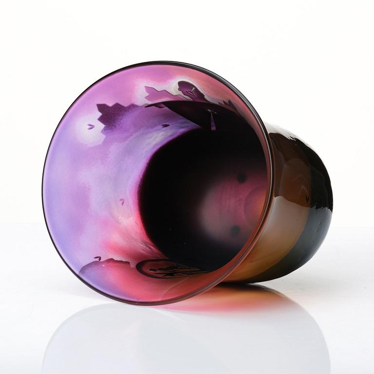 Bertil Vallien, a unique blasted glass bowl, Kosta Boda, Sweden.