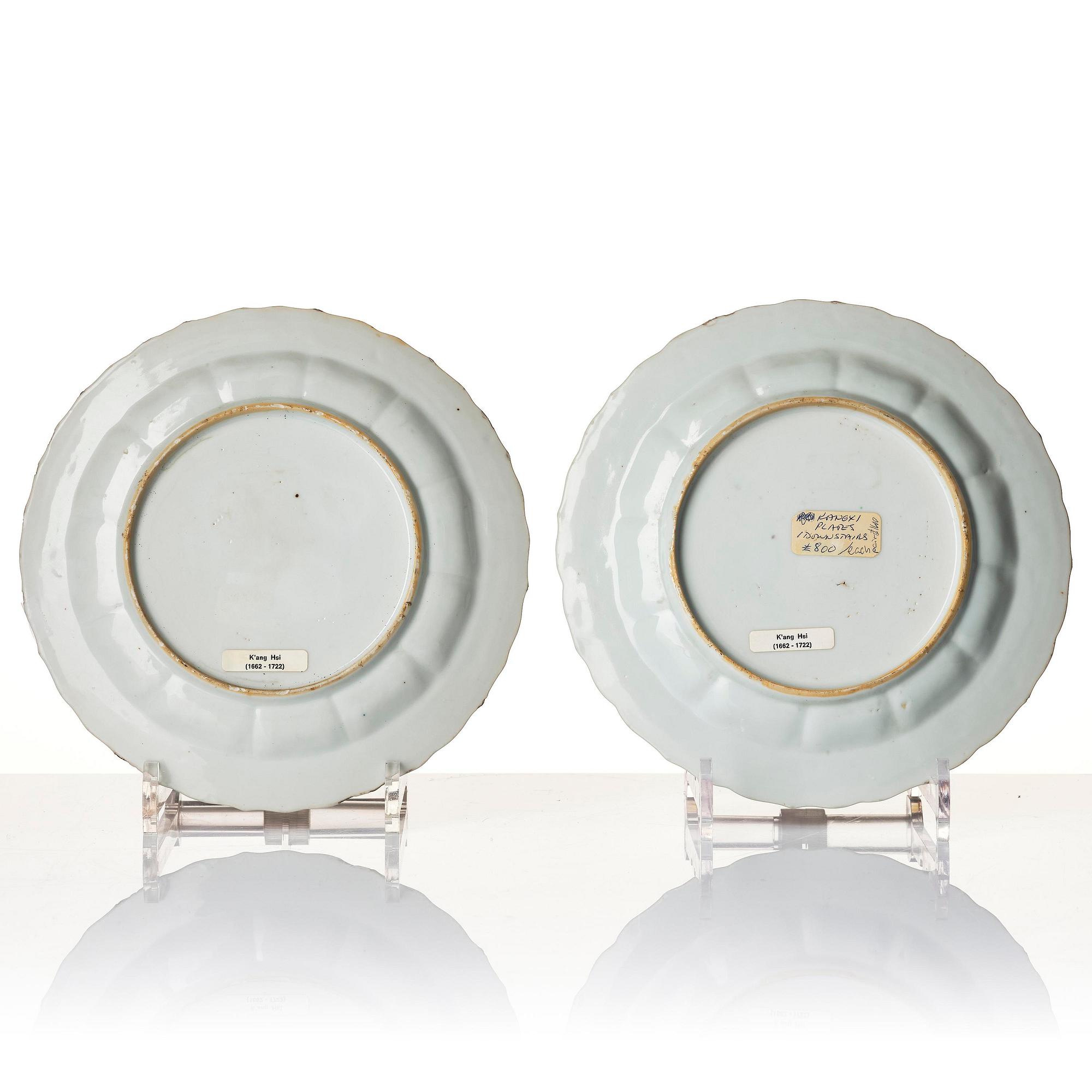 Fat, ett par, porslin. Qingdynastin, Kangxi (1662-1722).