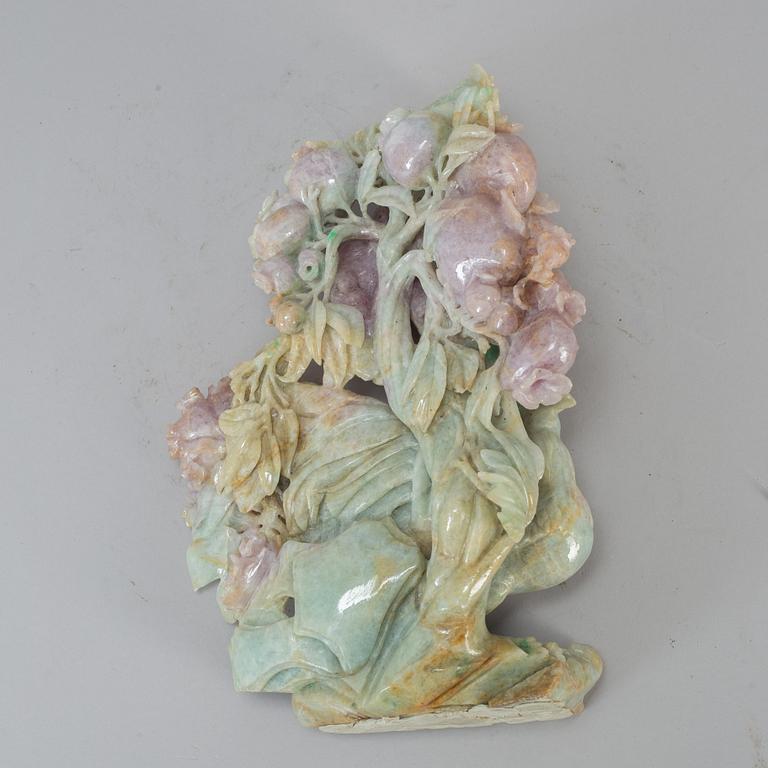 Four Chinese stone sculptures, one rose quartz, 20th century.
