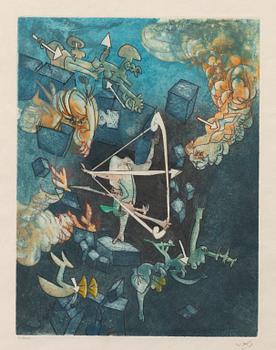 Roberto Matta, "Les Pretendans" from "Hom'mere III".