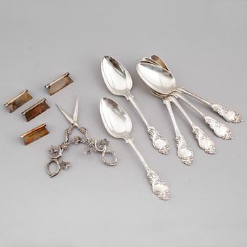 BESTICK, 11 delar, silver. Total vikt 497 g.