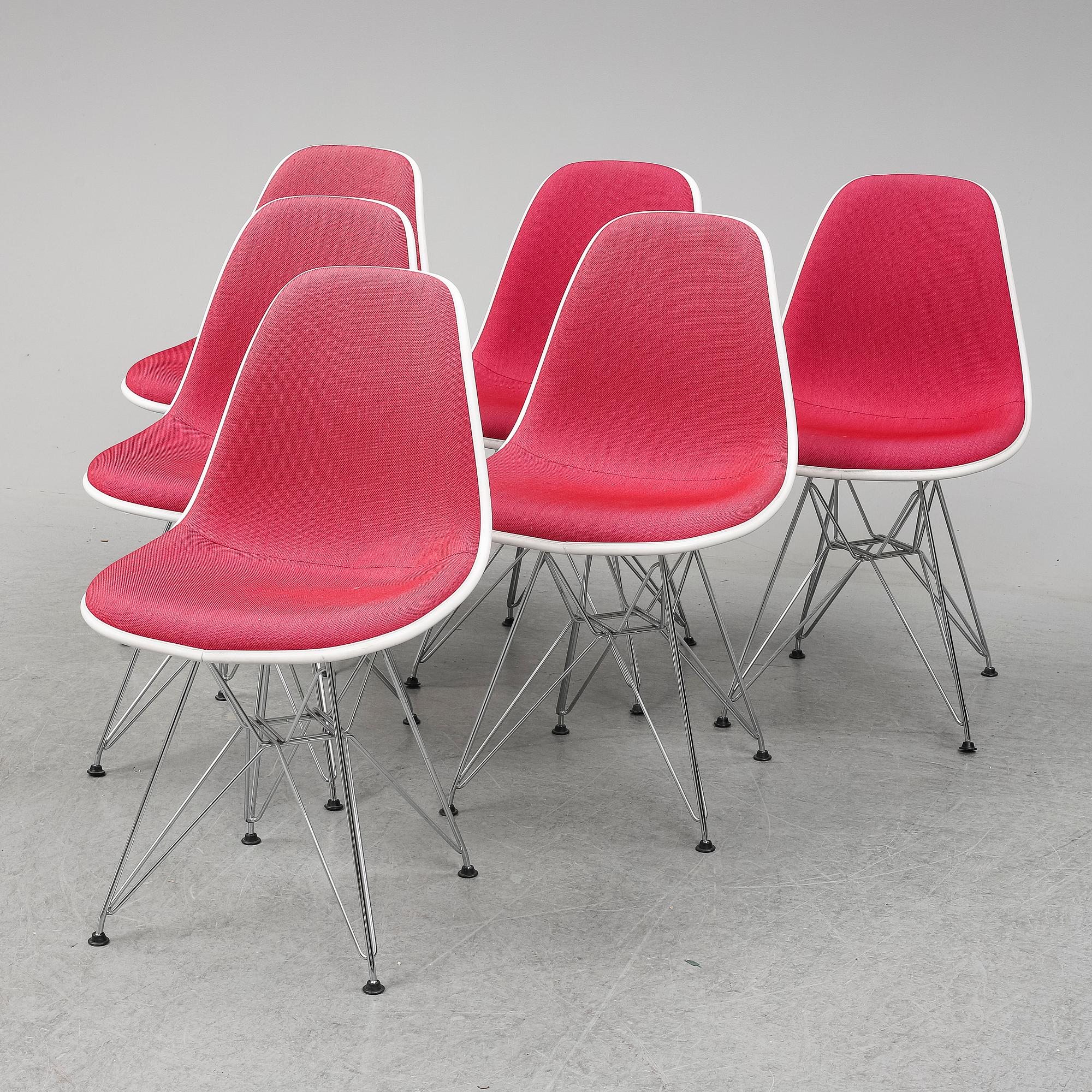 CHARLES AND RAY EAMES, six DSR chairs, Vitra, 2012.