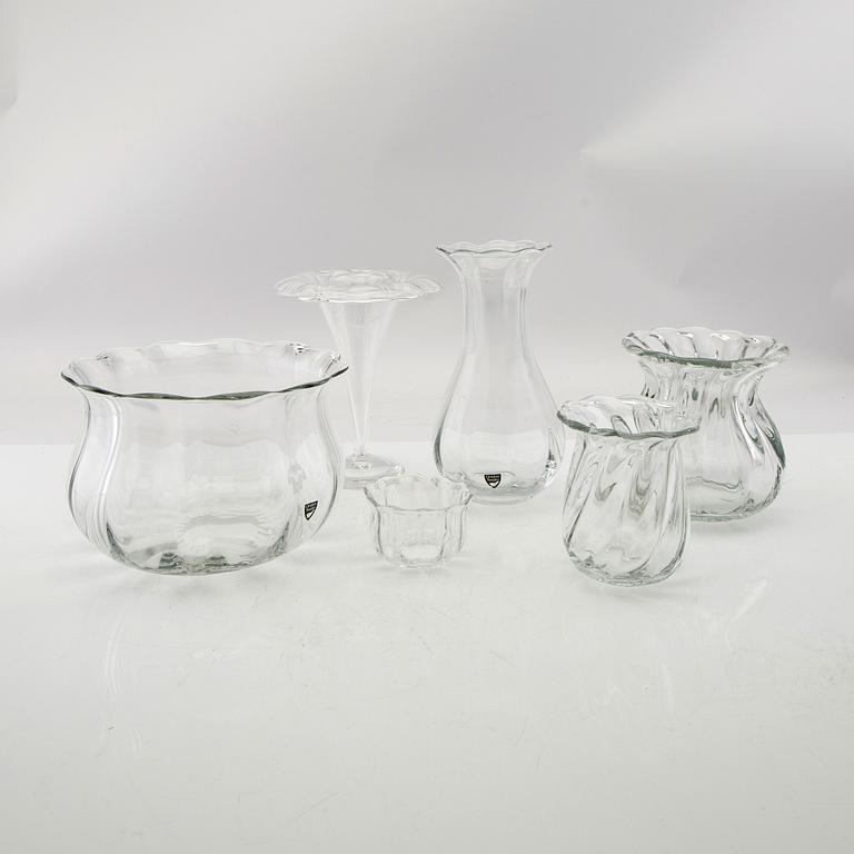 Jan Johansson, vases, bowls, etc. 6 pcs Orrefors.