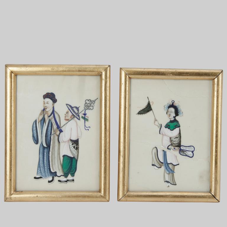 OKÄND KONSTNÄR, gouacher, 8 st, Kina. 1900-tal.