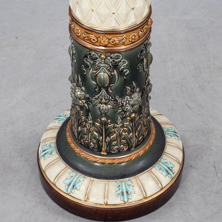 PIEDESTAL, majolika, Rörstrand, 1800/1900-tal.