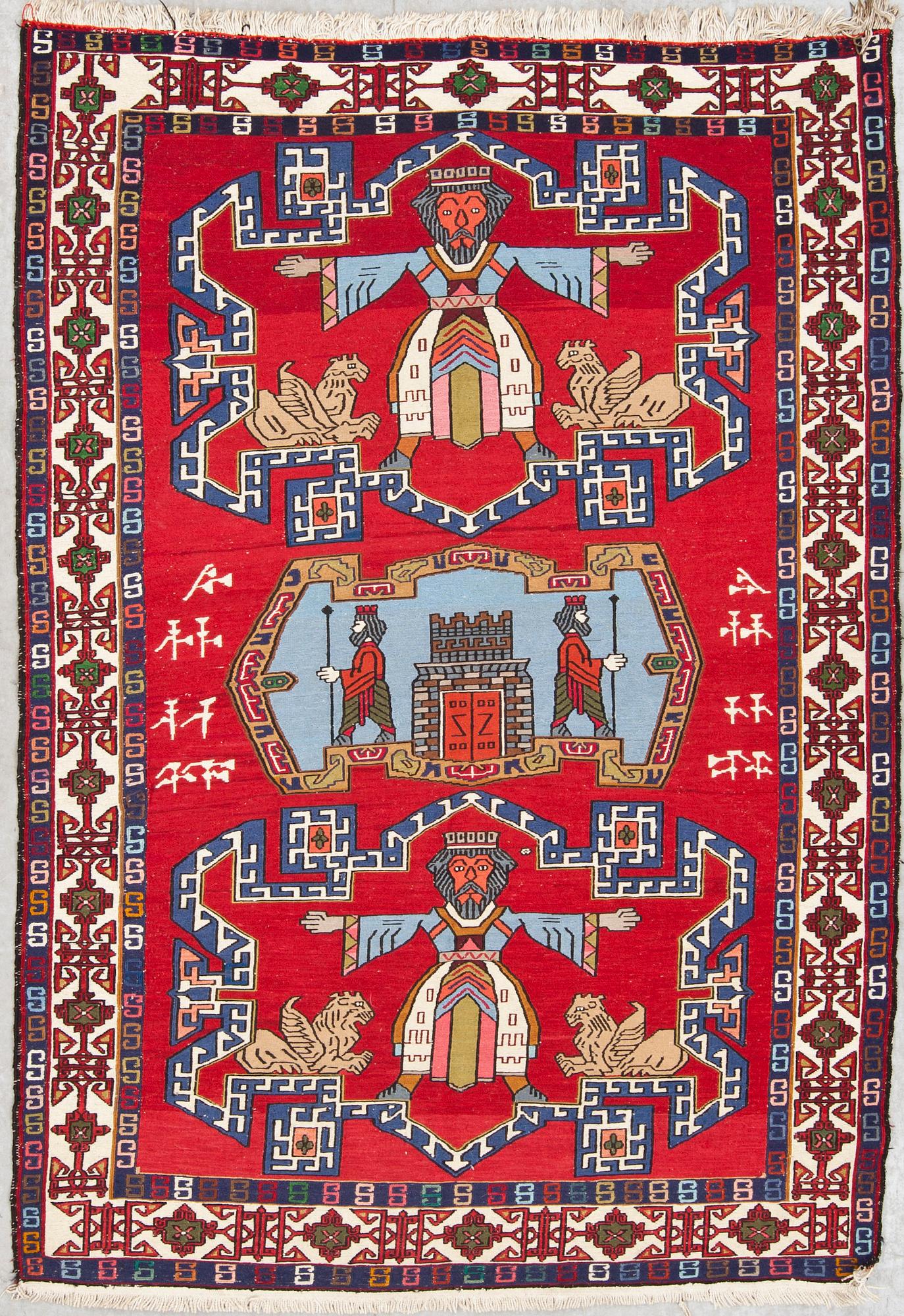 MATTA, old, orientalisk, figural, ca 199 X 140 cm.
