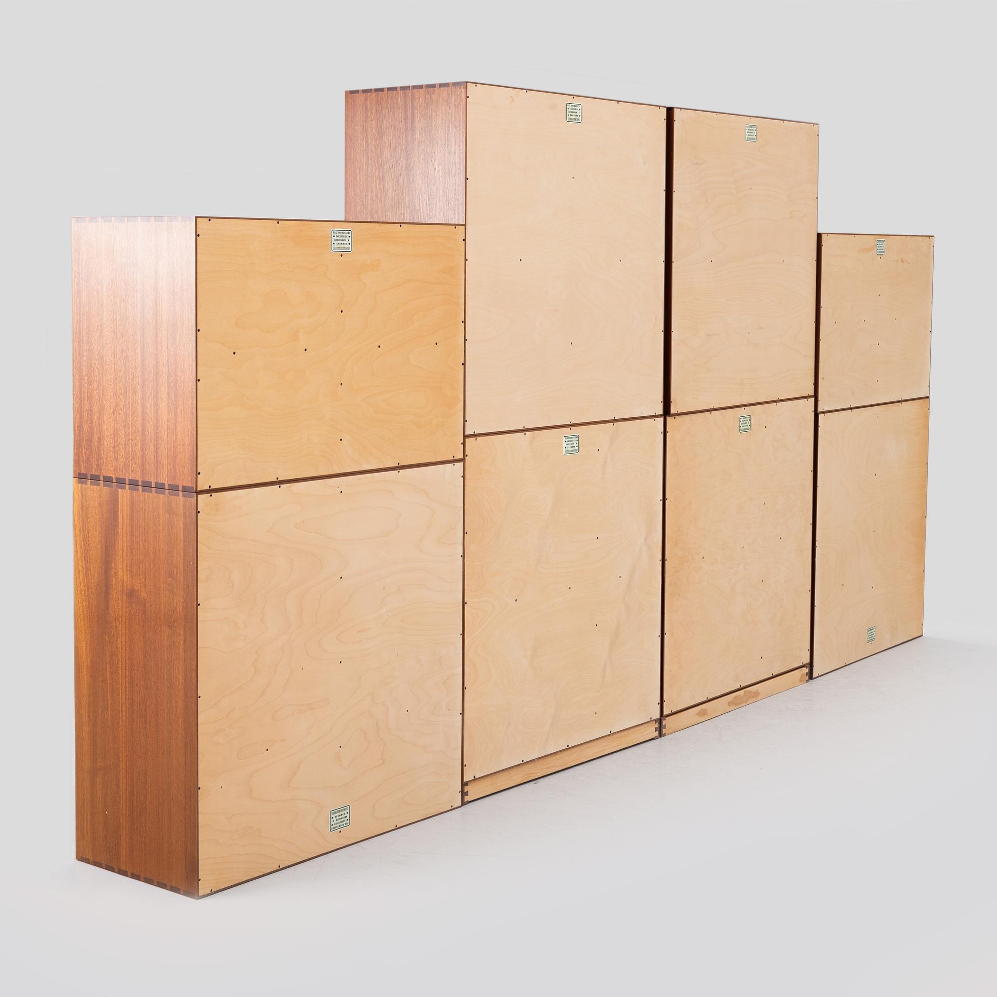 Mogens Koch, "Byggereolen" Cabinets and Shelves, Rud Rasmussens Snedkerier. Denmark, second half of the 20th century.