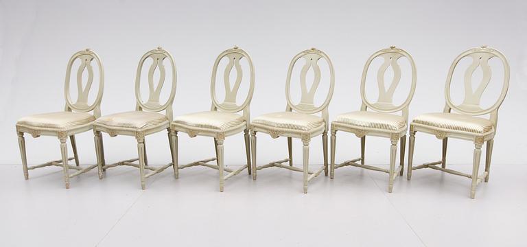 STOLAR, 6 st, gustaviansk stil, 1900-talets första hälft.