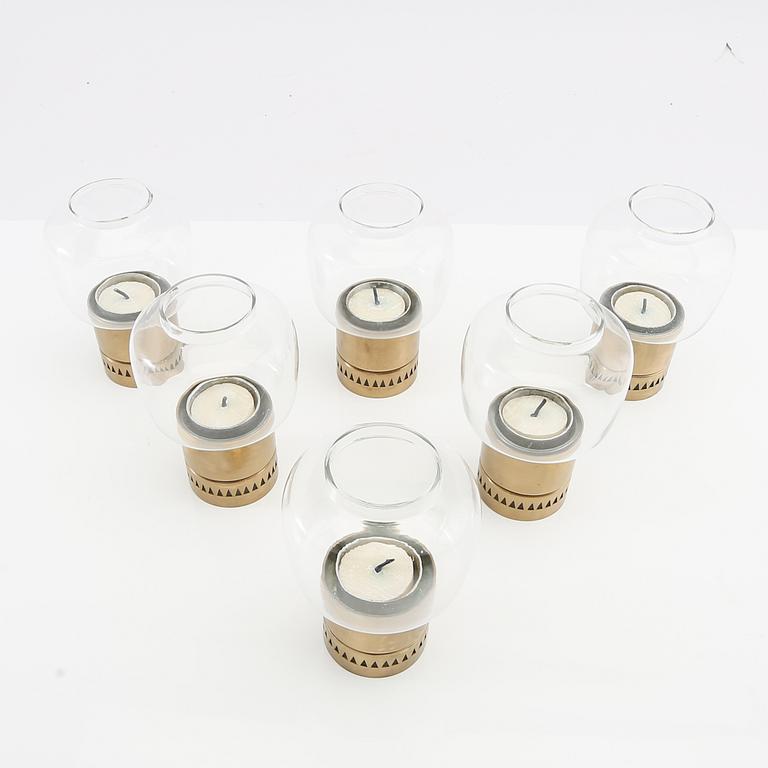 Hans-Agne Jakobsson, six candle holders, late 20th century.