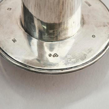 A pair of Swedish sterling silver candlesticks, marks of Sigurd Persson, Stockholm 1959.