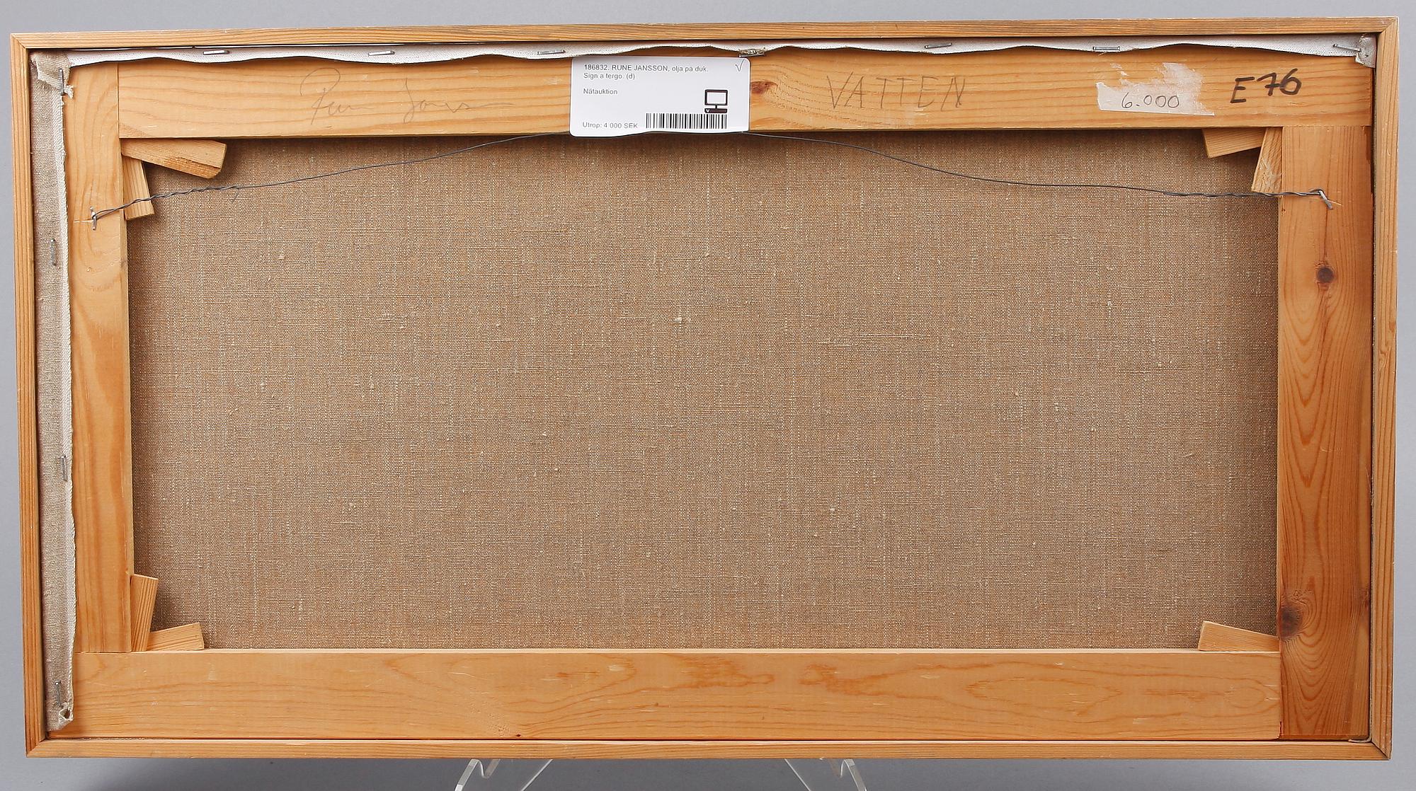 RUNE JANSSON, olja på duk. Sign a tergo.