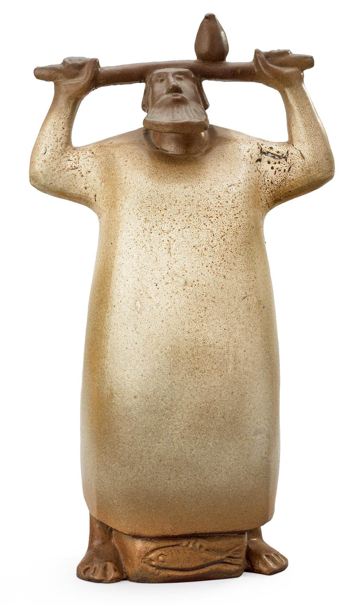 ÅKE HOLM, skulptur, "Noa med duvan", Höganäs 1960-tal.