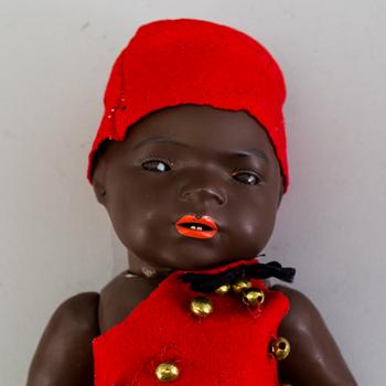 An early 20th century Heubach Koppelsdorf doll marked  nr 414 8/0 DRGM, Germany.