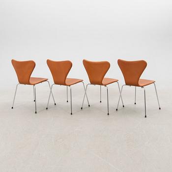 Arne Jacobsen, chairs, 4 pcs, "The Seven", Fritz Hansen, Denmark, 2000s.