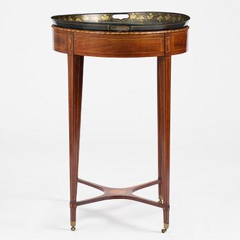 A late gustavian mahogny trey table, late 18th century.
