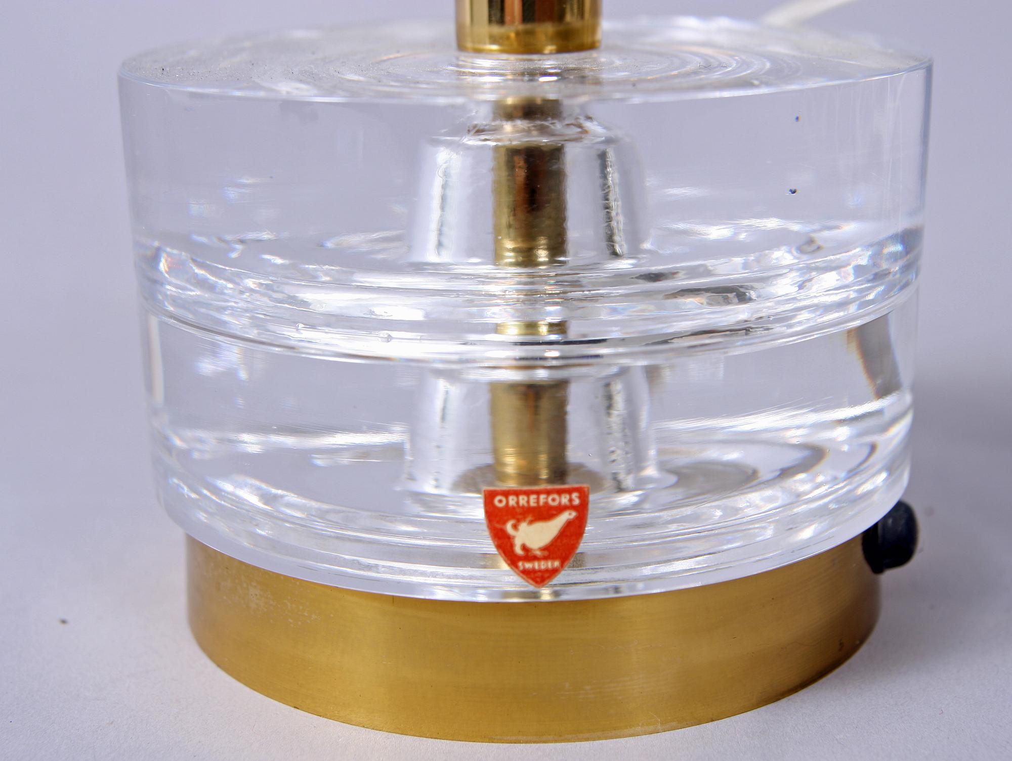 BORDSLAMPA, glas, Carl Fagerlund, Orrefors.