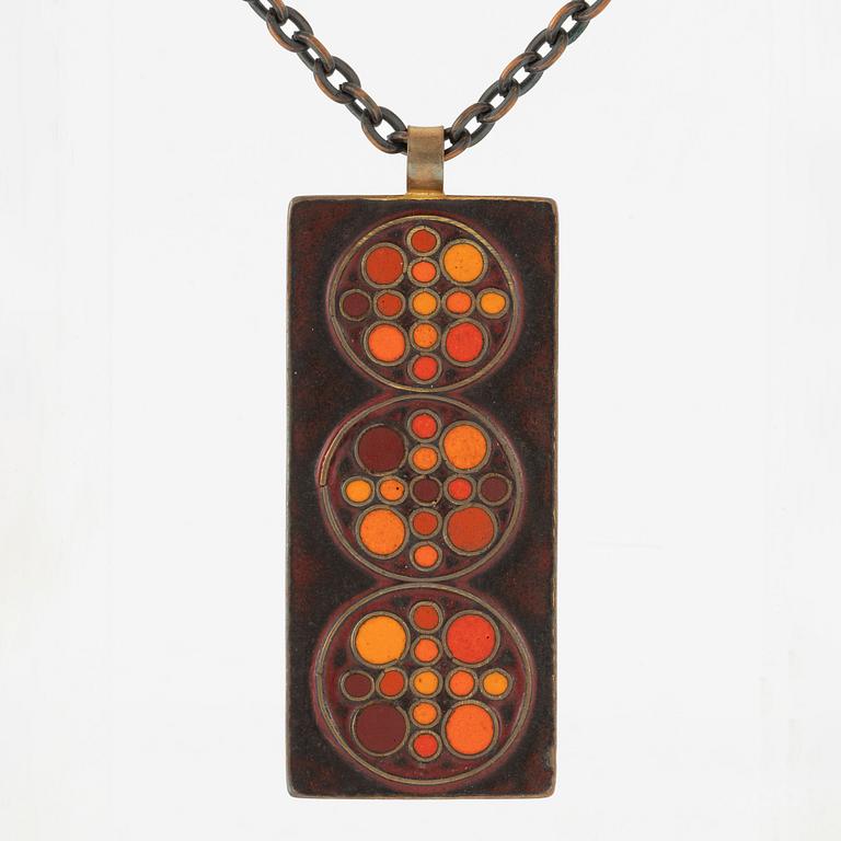 Eva Hidström, collier, brons med emalj, Finland.