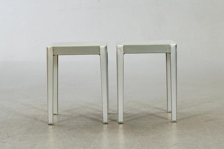 PHILIPPE STARCK, a pair of 21st century "Emeco Stool" in brushed aluminium.