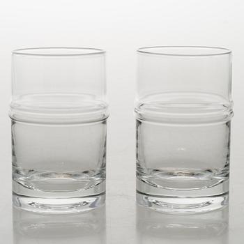 TIMO SARPANEVA, set of 10 drinking glasses and a jug, 'Ripple' 2054 for Iittala.