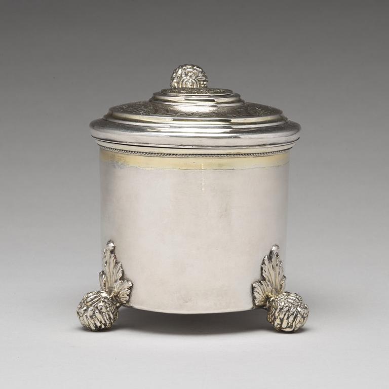 Michel Beck, dryckeskanna, silver, Stockholm (verksam -1630-1673). Barock.