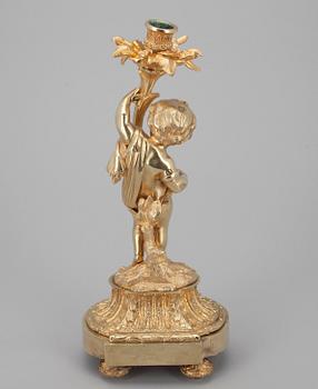 LJUSSTAKE, förgylld brons, möjligen Ryssland 1800-talets mitt.
