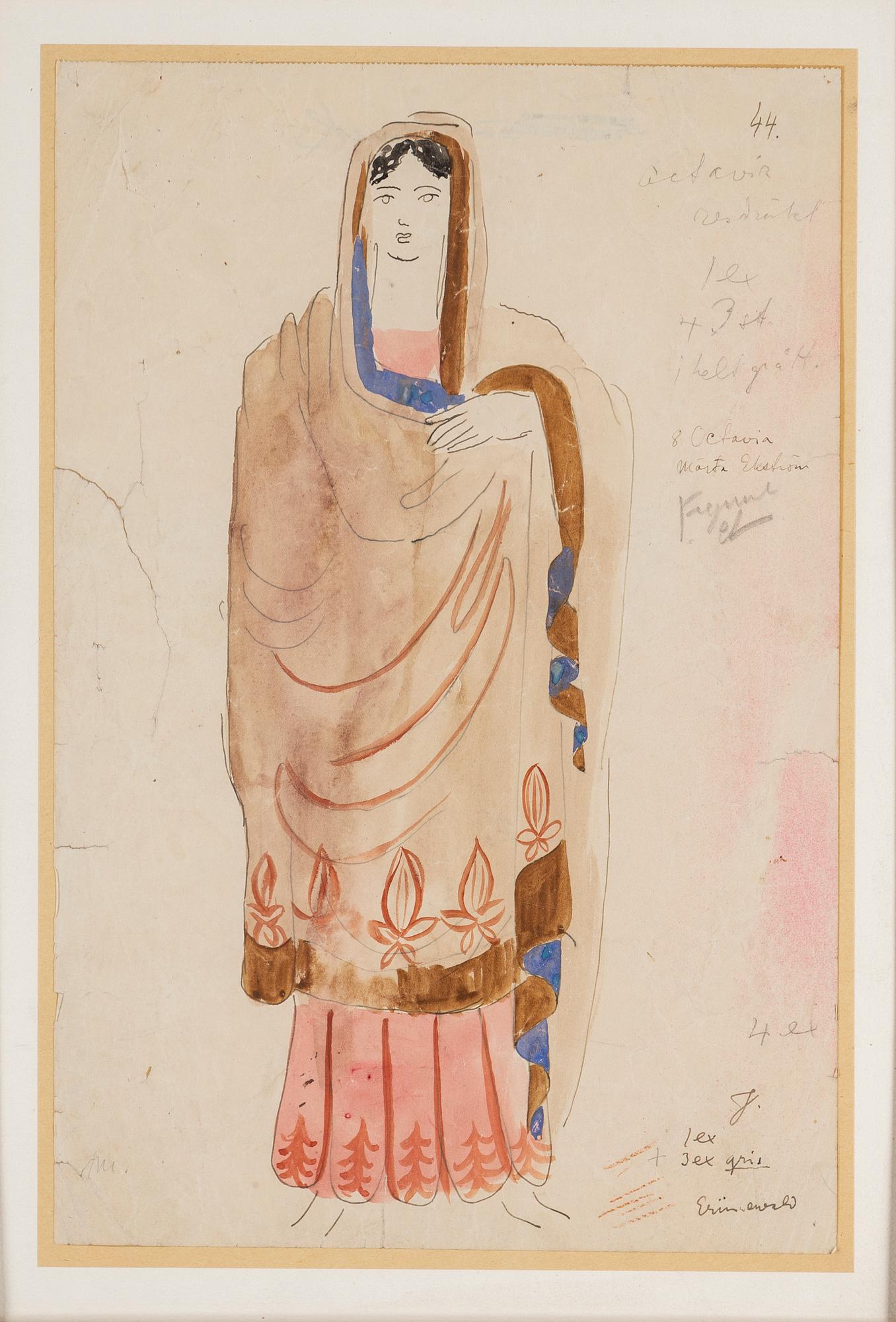 ISAAC GRÜNEWALD, water colour and oencil on paper, signed Grünewald.