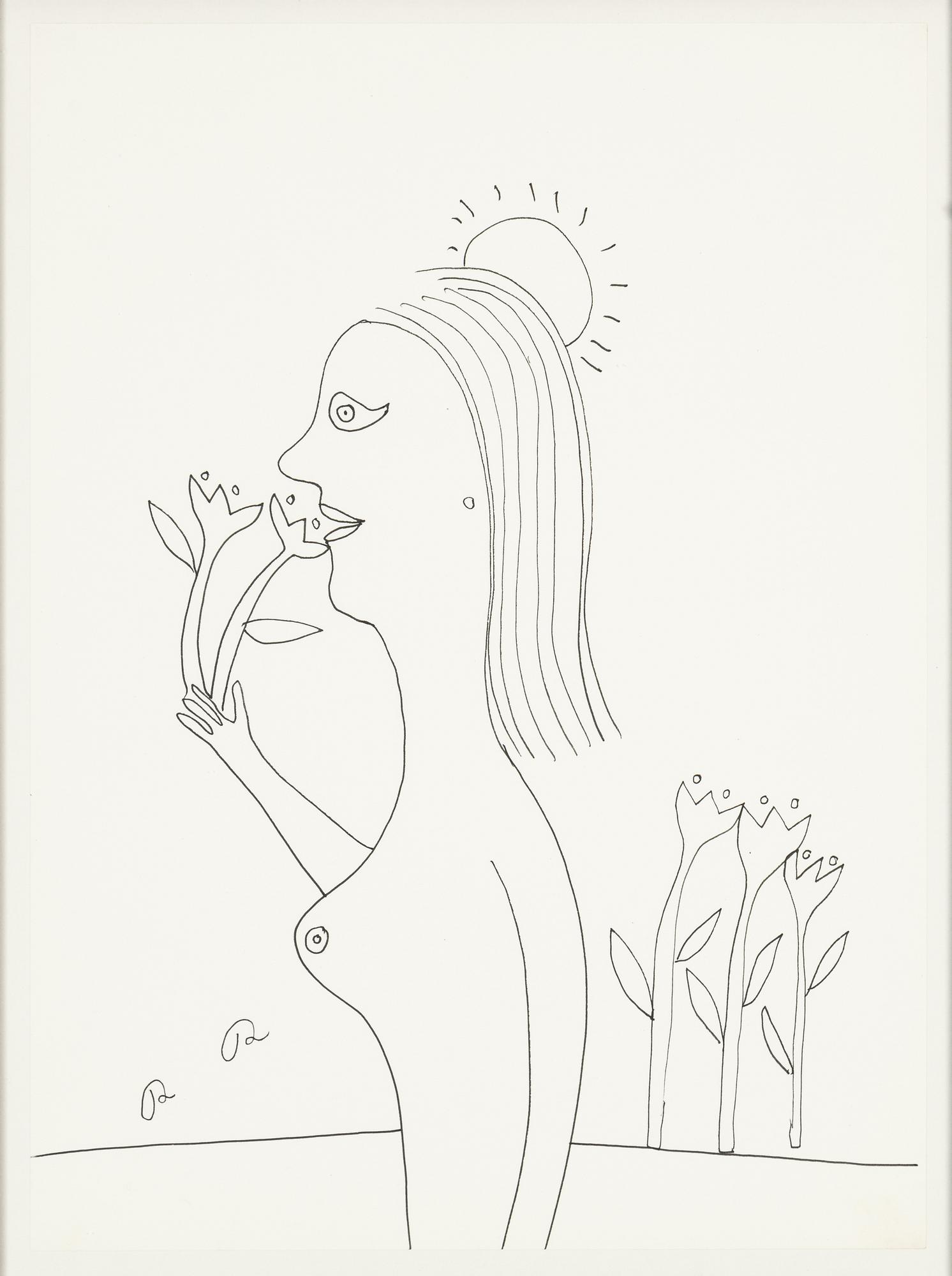 Roger Risberg, indian ink drawing, signed. Executed in 2008.