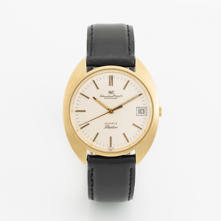 IWC, International Watch Co, Schaffhausen, Flatline, wristwatch, 35 x 33 (39) mm.