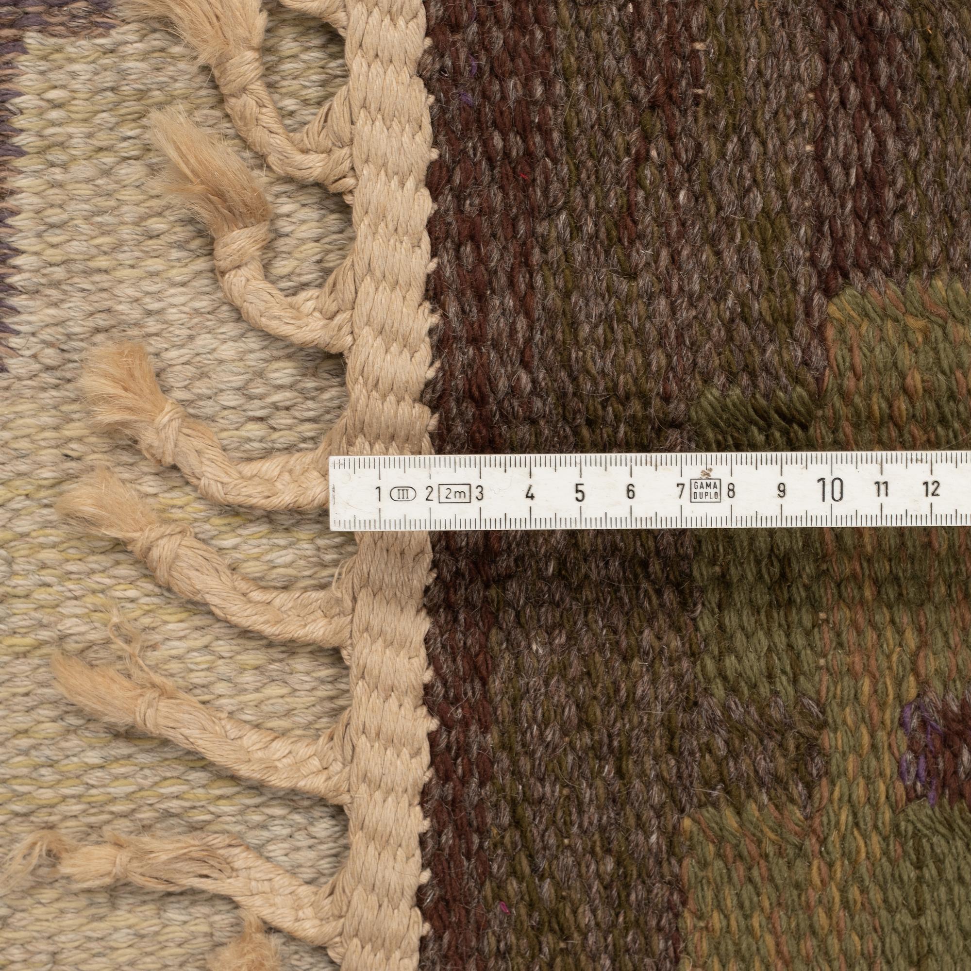Judith Johansson, a carpet, "Hallandsåsen", flat weave, ca 245,5 x 171 cm, signed JJ.