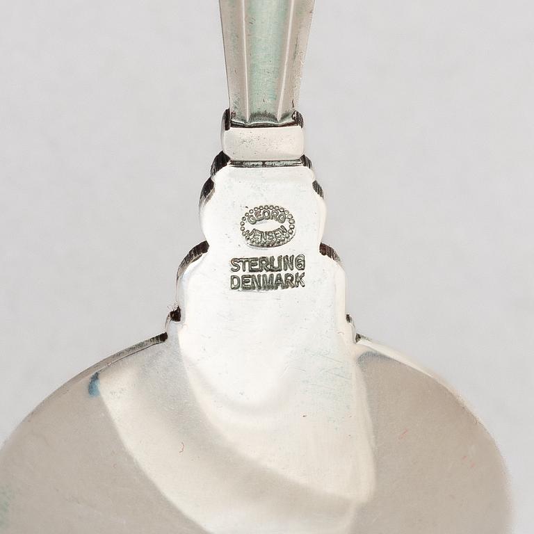 Johan Rodhe, cutlery service, 69 pieces, sterling silver, 'Konge/Acorn', Georg Jensen, Denmark.