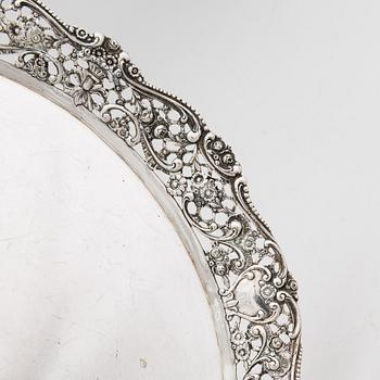 A silver tray, Germany, mid-20th century.