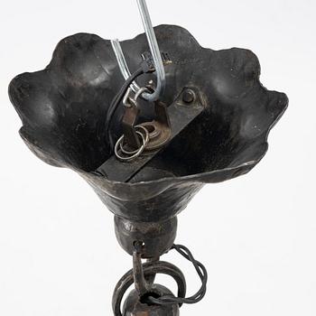 An Art Nouveau ceiling lamp, Böhlmarks, circa 1900.